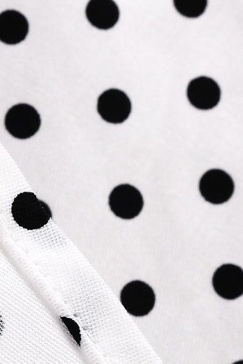 Halter Neck Blue Polka Dots Vintage Dress com Backless