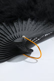 Gatsby Preto Feather Folding Fan