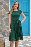 Vestido Midi de Renda Verde