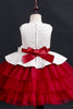 Carregar imagem no visualizador da galeria, Vestido de garota de flor de pescoço redondo inchado com bowknot