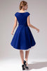 Carregar imagem no visualizador da galeria, Vestido azul royal dos anos 50