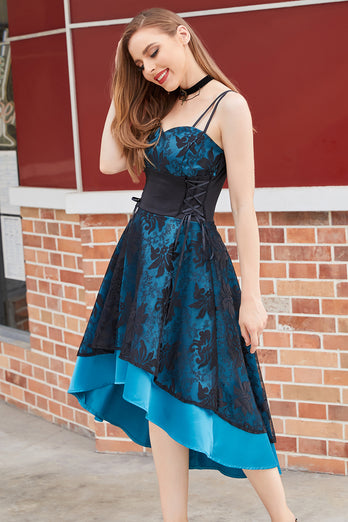 Vestido vintage de renda alta-baixa