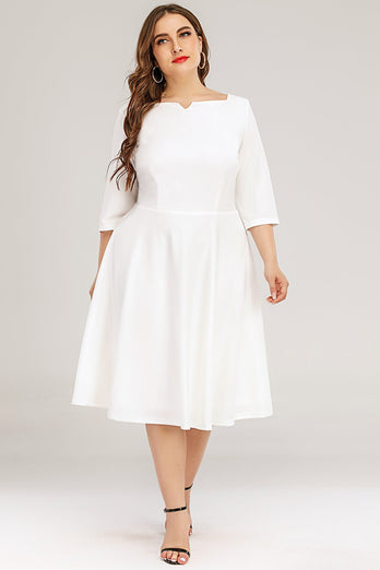 Vestido formal branco plus size