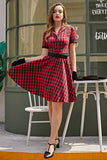 1950s Vestido Vintage  Vermelho