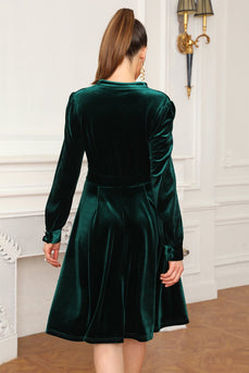 Vestido de festa de veludo verde escuro