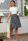 Vestido vintage da Margarida Print Bowknot