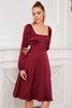 Carregar imagem no visualizador da galeria, Burgundy Mangas Compridas Vestido formal de festa