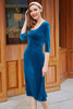Carregar imagem no visualizador da galeria, Vestido formal de veludo azul real