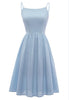 Carregar imagem no visualizador da galeria, Spaghetti Tiras vestido de verão azul com bowknot