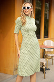 Vestido vintage de Polka Dots Verdes