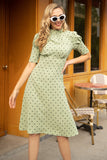Vestido vintage de Polka Dots Verdes