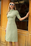Vestido vintage de Polka Dots Verdes