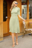 Vestido vintage de Polka Dots Verdes
