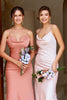 Carregar imagem no visualizador da galeria, Alças de espaguete de sheath blush vestido de dama de honra