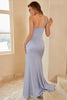 Carregar imagem no visualizador da galeria, Vestido de dama de honra cinza azul um ombro