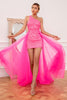 Carregar imagem no visualizador da galeria, Vestido de baile de trem quente cor-de-rosa detchable