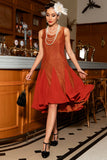 Vestido de festa sem mangas enferrujada