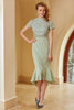 Carregar imagem no visualizador da galeria, Vestido de bodycon de renda verde de 1960