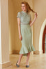 Carregar imagem no visualizador da galeria, Vestido de bodycon de renda verde de 1960