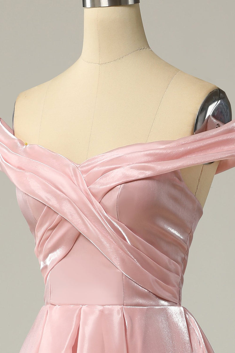 Carregar imagem no visualizador da galeria, Princesa A Linha Fora do Ombro Grey Blue Prom Party Dress