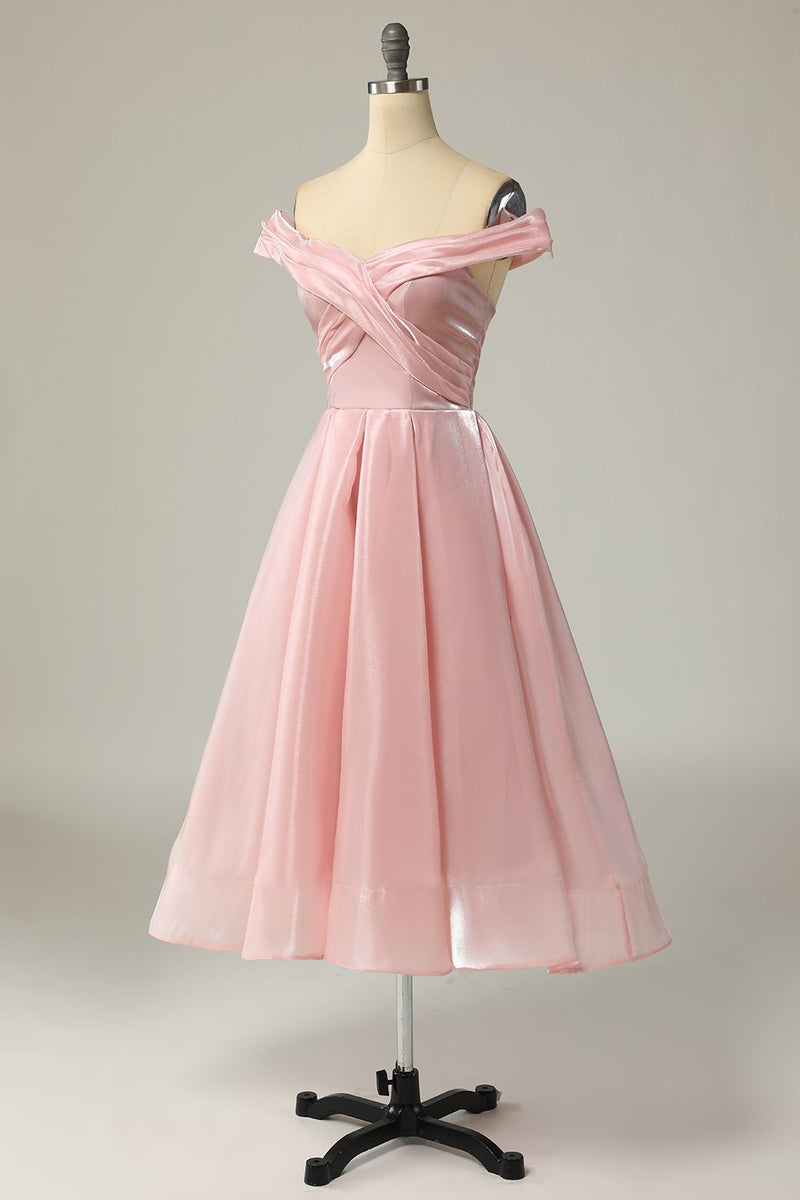 Carregar imagem no visualizador da galeria, Princesa A Linha Fora do Ombro Grey Blue Prom Party Dress