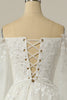 Carregar imagem no visualizador da galeria, Luxuosa uma linha fora do ombro vestido de casamento branco com apliques