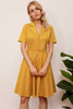 Carregar imagem no visualizador da galeria, Vestido amarelo dos anos 50 da lapela