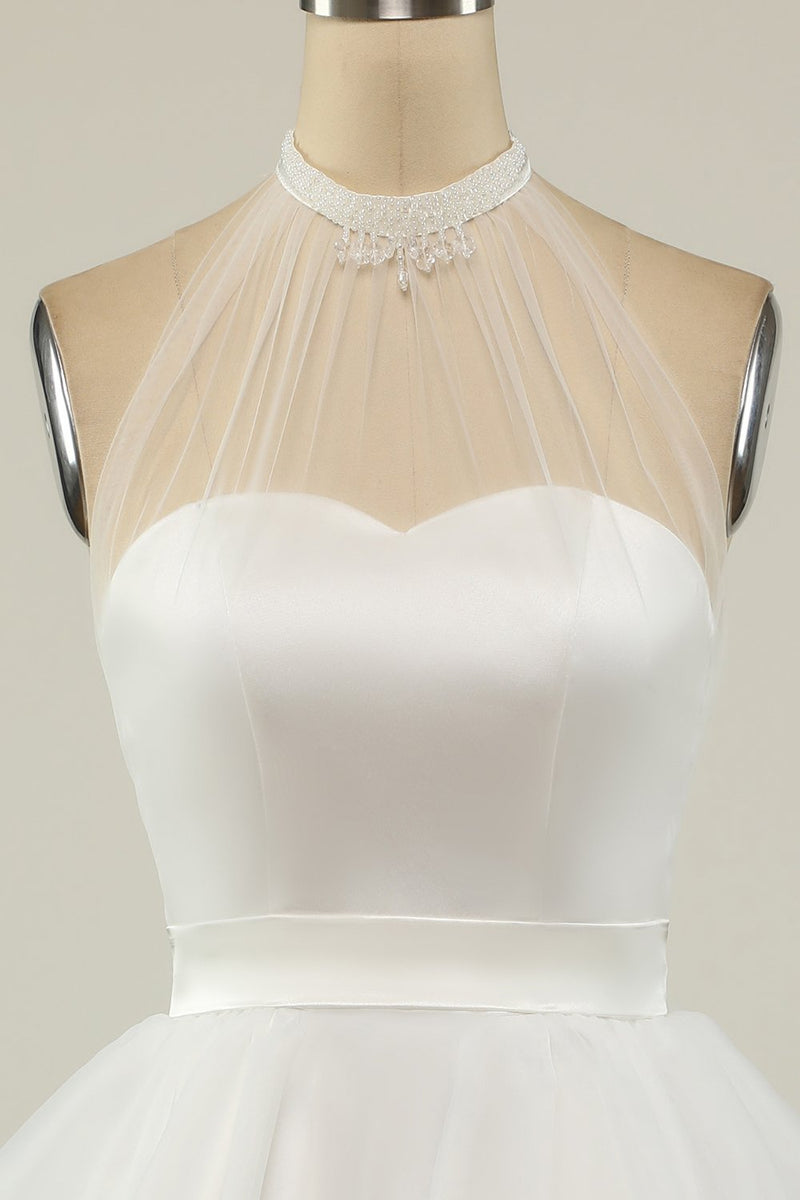 Carregar imagem no visualizador da galeria, Halter Preto Tulle Short Prom Dress