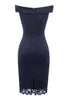 Carregar imagem no visualizador da galeria, Sheath Off the Shoulder Burgundy Lace Dress