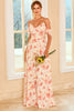 Carregar imagem no visualizador da galeria, Imprimir blush vestido de dama de honra com ruffle