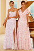 Carregar imagem no visualizador da galeria, Blush Flower Print Dama de Honra Vestido