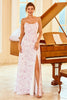Carregar imagem no visualizador da galeria, Um spaghetti linha alças roxo flor impressão vestido de dama de honra