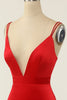 Carregar imagem no visualizador da galeria, Vestido de coquetel de cetim vermelho