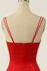 Carregar imagem no visualizador da galeria, Vestido de coquetel de cetim vermelho