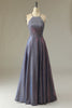 Carregar imagem no visualizador da galeria, Vestido de baile longo roxo brilhante