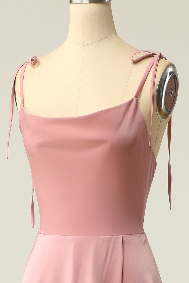 Carregar imagem no visualizador da galeria, Blush Spaghetti Tiras Longo vestido de baile com Bowknot