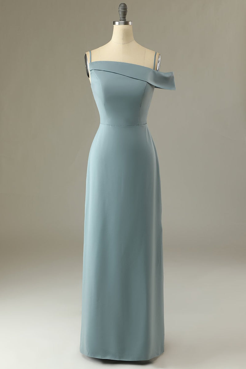 Carregar imagem no visualizador da galeria, Vestido de baile simples de bainha azul