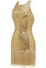Carregar imagem no visualizador da galeria, Vestido de festa de lantejoulas dourado Bodycon aberto nas costas