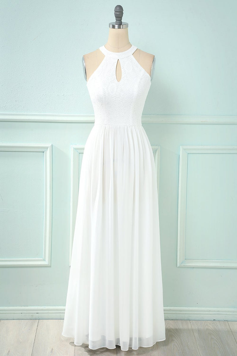 Carregar imagem no visualizador da galeria, Halter Keyhole Lace Chiffon Bridesmaid Dress