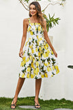 Vestido vintage de verão de impressão de limão