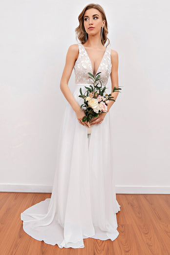 Vestido de noiva bordado branco