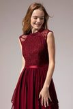 Vestido de baile de Chiffon Longo Borgonha