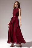 Vestido de baile de Chiffon Longo Borgonha