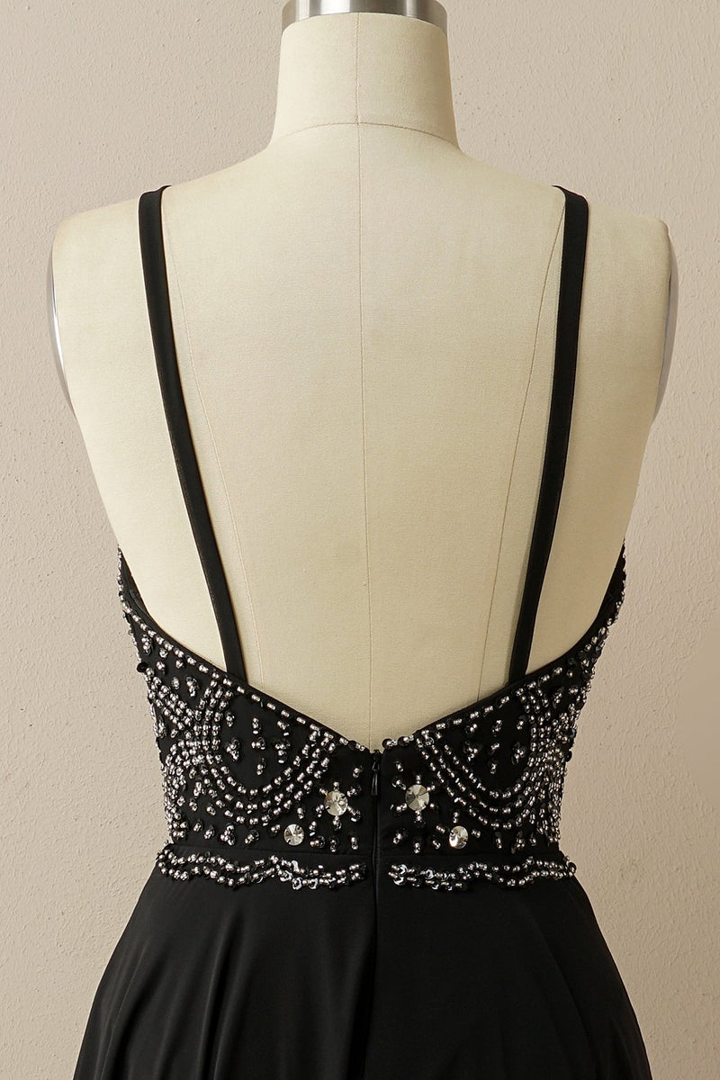 Carregar imagem no visualizador da galeria, Halter Beaded Vestido de baile sem costas
