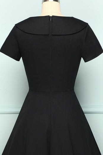 Black Button Dress - ZAPAKA