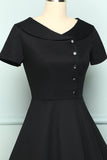 Black Button Dress - ZAPAKA