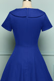 Blue Button Dress - ZAPAKA
