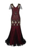 Carregar imagem no visualizador da galeria, Burgundy 1920s Sequins Flapper Long Dress