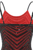Carregar imagem no visualizador da galeria, Cintas de espaguete vermelho preto 1920 vestido