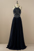 Carregar imagem no visualizador da galeria, Halter Beaded Vestido de baile sem costas